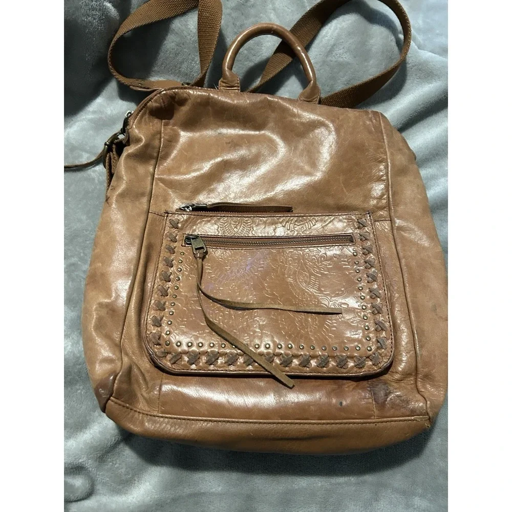 The Sak backpack laptop bag Loyola Backpack teak Use 100% full-grain Leather